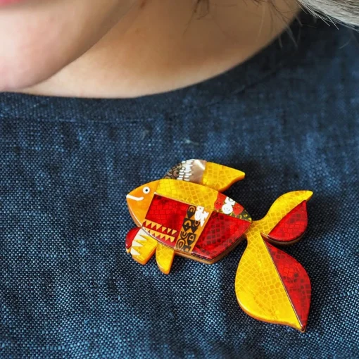 Erstwilder A Goldfish Named Silence Brooch* Brooches