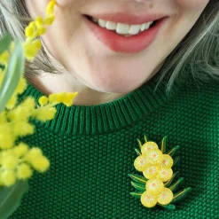 Erstwilder Acacia In Gold Brooch* Brooches