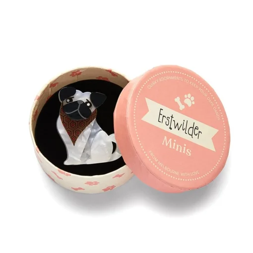 Erstwilder Adoring Polly Pug Mini Brooch* Brooches