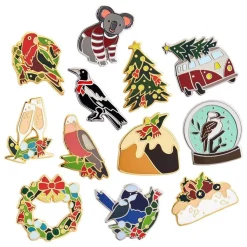 Erstwilder An Australian Christmas Complete Enamel Pin Pack - 12 Piece* Enamel Pins