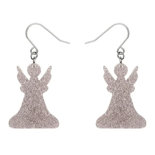 Erstwilder Angel Glitter Drop Earrings - Silver* Essential Earrings