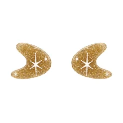 Erstwilder Atomic Boomerang Glitter Stud Earrings - Gold* Essential Earrings