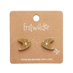 Erstwilder Atomic Boomerang Glitter Stud Earrings - Gold* Essential Earrings