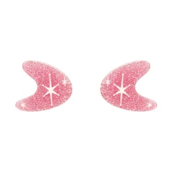 Erstwilder Atomic Boomerang Glitter Stud Earrings - Pink* Essential Earrings