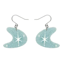 Erstwilder Atomic Boomerang Glitter Drop Earrings - Blue* Essential Earrings