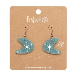 Erstwilder Atomic Boomerang Glitter Drop Earrings - Blue* Essential Earrings