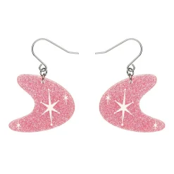 Erstwilder Atomic Boomerang Glitter Drop Earrings - Pink* Essential Earrings