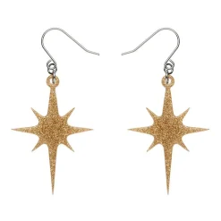 Erstwilder Atomic Star Glitter Drop Earring - Gold* Essential Earrings