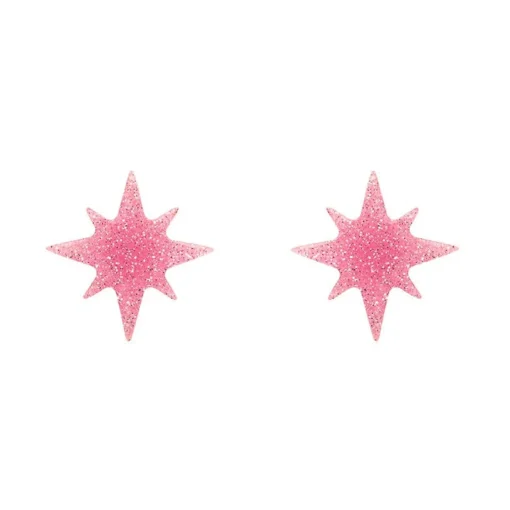 Erstwilder Atomic Star Glitter Stud Earring - Pink* Essential Earrings