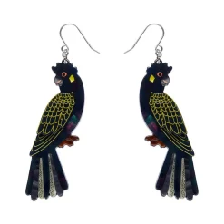 Erstwilder Bella The Black Cockatoo Drop Earrings* Earrings