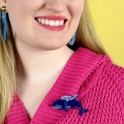Erstwilder Benevolent Behemoths Blue Whale Brooch* Brooches