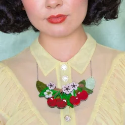 Erstwilder Blossoming Cherries Statement Necklace* Necklaces