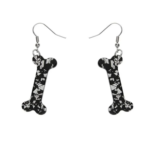 Erstwilder Bones Chunky Glitter Resin Drop Earrings - White* Essential Earrings