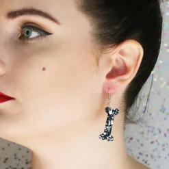 Erstwilder Bones Chunky Glitter Resin Drop Earrings - White* Essential Earrings