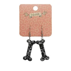 Erstwilder Bones Chunky Glitter Resin Drop Earrings - White* Essential Earrings