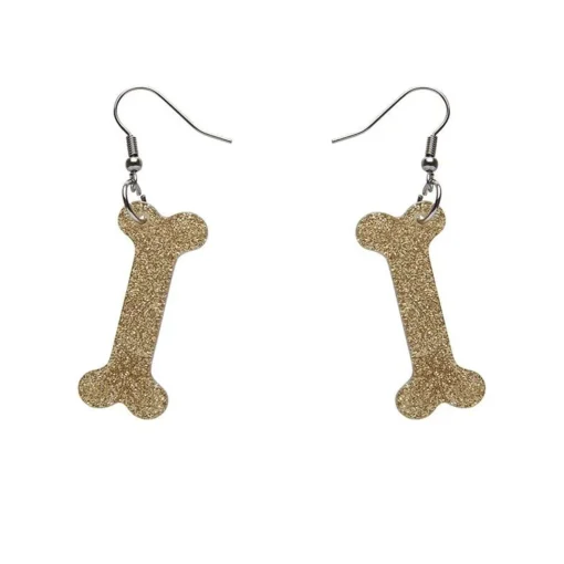 Erstwilder Bones Glitter Resin Drop Earrings - Gold* Essential Earrings