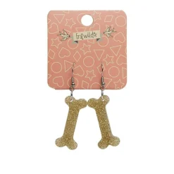 Erstwilder Bones Glitter Resin Drop Earrings - Gold* Essential Earrings