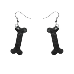 Erstwilder Bones Ripple Resin Drop Earrings - Black* Essential Earrings