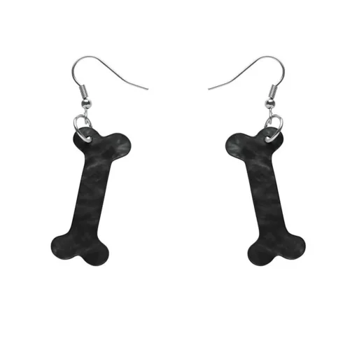Erstwilder Bones Ripple Resin Drop Earrings - Black* Essential Earrings