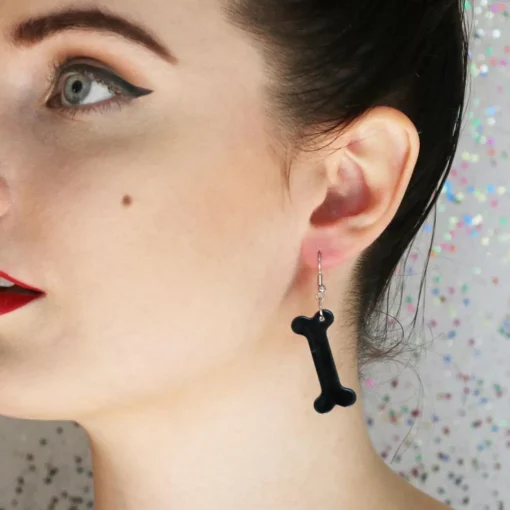 Erstwilder Bones Ripple Resin Drop Earrings - Black* Essential Earrings