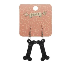 Erstwilder Bones Ripple Resin Drop Earrings - Black* Essential Earrings