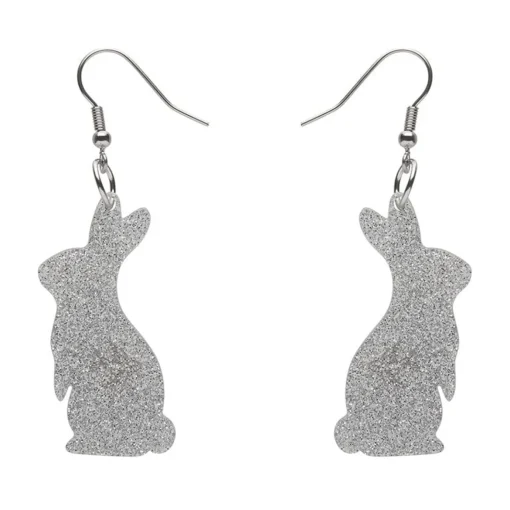 Erstwilder Bunny Glitter Resin Drop Earrings - Silver* Essential Earrings