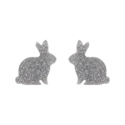 Erstwilder Bunny Glitter Resin Stud Earrings - Silver* Essential Earrings
