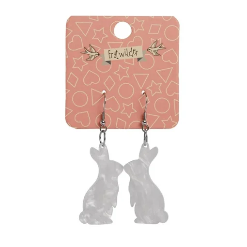 Erstwilder Bunny Ripple Resin Drop Earrings - White* Essential Earrings