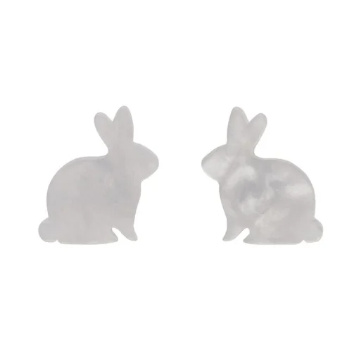 Erstwilder Bunny Ripple Resin Stud Earrings - White* Essential Earrings