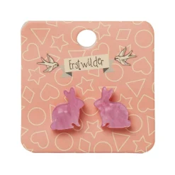 Erstwilder Bunny Ripple Resin Stud Earrings - Mauve* Essential Earrings