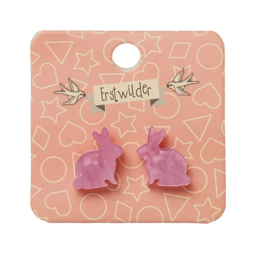 Erstwilder Bunny Ripple Resin Stud Earrings - Mauve* Essential Earrings