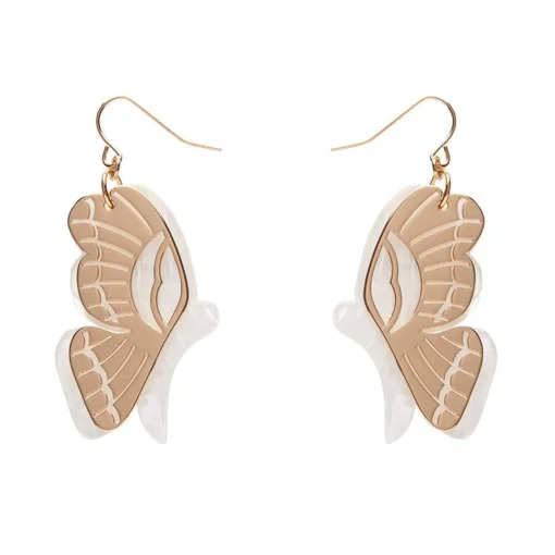 Erstwilder Butterfly Textured Resin Drop Earrings - White* Essential Earrings