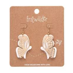 Erstwilder Butterfly Textured Resin Drop Earrings - White* Essential Earrings
