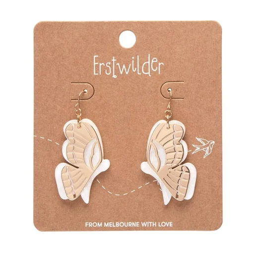 Erstwilder Butterfly Textured Resin Drop Earrings - White* Essential Earrings