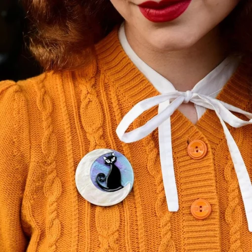 Erstwilder Cara The Halloween Kitty Mini Brooch* Brooches