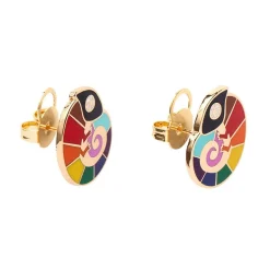 Erstwilder Carmel'S Colourful Chameleon Enamel Stud Earrings* Enamel Earrings