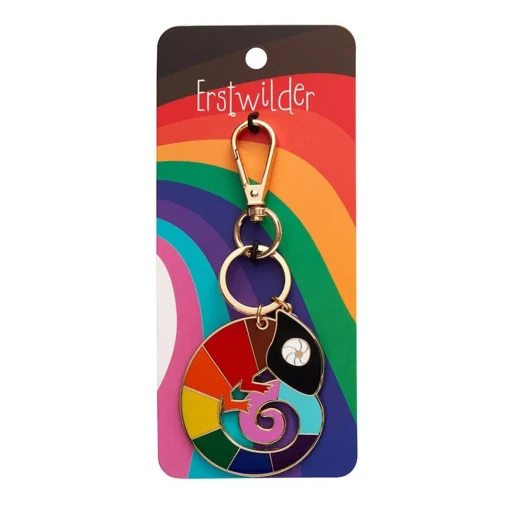 Erstwilder Carmel'S Colourful Chameleon Enamel Key Ring* Enamel Key Rings