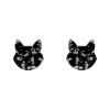 Erstwilder Cat Head Chunky Glitter Resin Stud Earrings - Silver* Essential Earrings