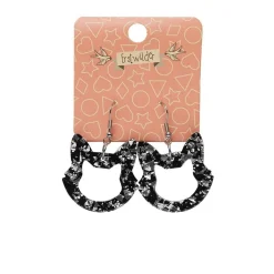 Erstwilder Cat Head Chunky Glitter Resin Drop Earrings - Silver* Essential Earrings