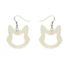 Erstwilder Cat Head Glitter Resin Drop Earrings - White* Essential Earrings