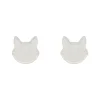 Erstwilder Cat Head Glitter Resin Stud Earrings - White* Essential Earrings