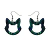 Erstwilder Cat Head Lava Resin Drop Earrings - Green* Essential Earrings