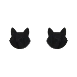 Erstwilder Cat Head Ripple Resin Stud Earrings - Black* Essential Earrings