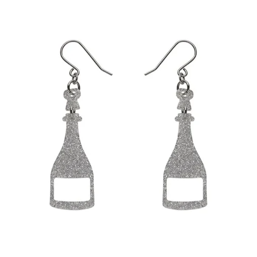 Erstwilder Champagne Glitter Drop Earrings - Silver* Essential Earrings