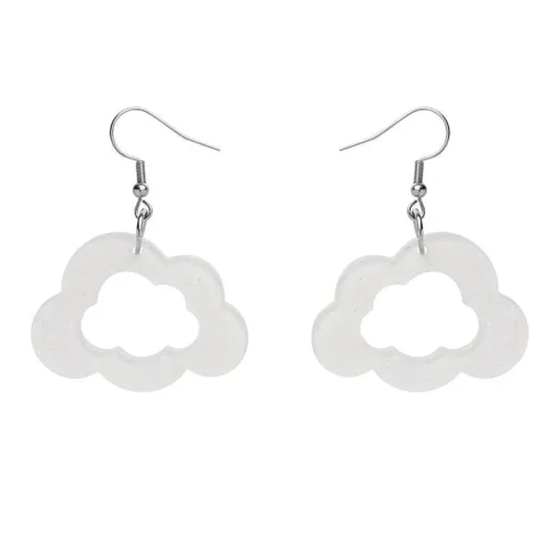 Erstwilder Cloud Glitter Resin Drop Earrings - White* Essential Earrings