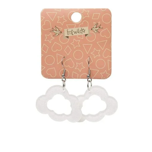 Erstwilder Cloud Glitter Resin Drop Earrings - White* Essential Earrings