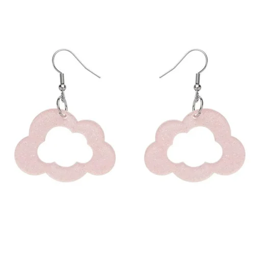 Erstwilder Cloud Glitter Resin Drop Earrings - Pink* Essential Earrings