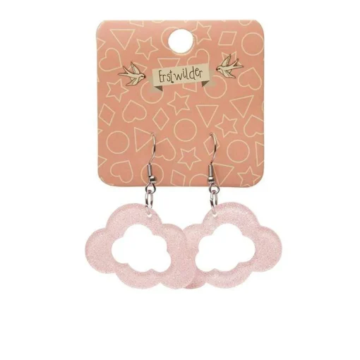 Erstwilder Cloud Glitter Resin Drop Earrings - Pink* Essential Earrings