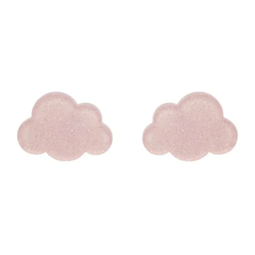 Erstwilder Cloud Glitter Resin Stud Earrings - Pink* Essential Earrings