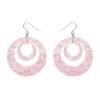 Erstwilder Double Hoop Ripple Drop Earrings - Pink* Essential Earrings